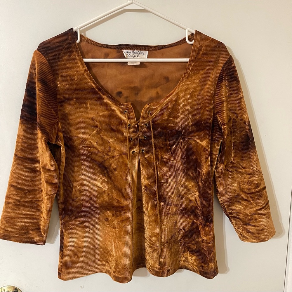 SOLD Vintage Brown Velvet Blouse